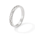Bague en acier inoxydable matelassé avec diamants incrustés en finition argent - Style Argenté (PBJ280)
