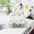 White crystal orgone pyramid with copper coil and metal flower on decorative books - Style 22-White Crystal Column + White Turquoise