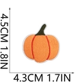 Detail of pumpkin embroidery patch with dimensions 4.5cm height and 4.3cm width - No.22 (Small)