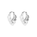 Boucles d'oreilles créoles en argent 925 avec pampilles rondes suspendues pour femme - Argent - Style Paillettes
