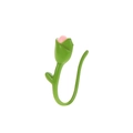 Anello al naso a forma di U tulipano verde senza piercing con bocciolo rosa e oro - Stile Fiore di Tulipano (8871) / Taglia unica / Verde