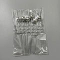 Set of 6 disco mirror ball straws in clear plastic packaging for party decorations - 6 Pcs/Bag / Silver