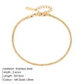 2.4mm gold plated stainless steel anklet with lobster clasp and 20+3cm extension chain - Steel / Silver Cauliflower Chain (2.4mm)