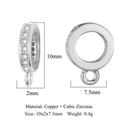 Silver copper pendant clasp with cubic zirconia and dimensions 10x2x7.5mm - VB574-1 Silver