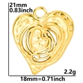 Colgante de corazón hueco dorado con textura, tamaño 21 mm por 18 mm - Solo Colgante (Sin Cadena) / Dorado