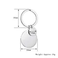 Detailed dimension guide for stainless steel puzzle keychain with 30mm and 15mm round tags - Steel Large Round Tag with Small Round Tag (BYSQ004)