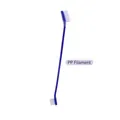 Dual-head pet toothbrush with blue handle and white PP bristles for dog oral cleaning - Transparent Blue Large (PP Bristles)