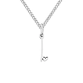 Minimalist stainless steel Cuban chain necklace with letter L and heart pendant silver - Letter I / Steel