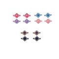 Colorful alloy heart pendants with rhinestones for DIY jewelry making accessories set - 5# 12pcs Set (Colored Zirconia Connectors)