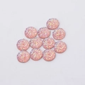 Ten pieces of 12mm round pink sparkling resin druzy cabochons on white background - 12mm / Pink Iridescent (24)