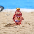 Statuetta di tartaruga rossa luminosa con corona dorata, decorazione in resina 4,9 cm - Corona / Corona Rosso Trasparente