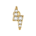 Golden lightning bolt ear stud with white zircon pavé and stainless steel chain - Gold Lightning Style (#2)