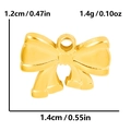 Golden 304 stainless steel bow pendant with dimensions 1.2cm x 1.4cm and 1.4g weight - Basic Smooth Bow / Gold