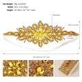Fascia sposa dorata di lusso con strass gialli scintillanti ed elastico bianco - Oro