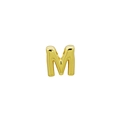 Dettaglio macro del ciondolo lettera M 3D placcato oro 18k con finitura lucida - Lettera M (Solo ciondolo)