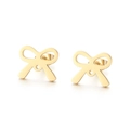Minimalist gold hollow bow earrings in titanium steel for women with a sweet elegant design - Gold (KLJ3788-Z)