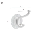 White multi-functional double wall hook with circular adhesive base for kitchen storage - No-trace Double Hooks 2 Pcs Pack