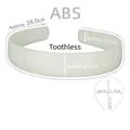 Matte grey-white ABS plastic headband with 2.5cm width and smooth toothless design - 2.5CM Non-toothed Greyish White Plain