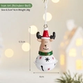 Christmas reindeer metal bell ornament with red hat and scarf for holiday hanging decor - Iron Reindeer Bell
