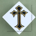 Toppa ricamata a croce gotica nera e oro per decorazione vestiti fai-da-te con misure - Bordo Nero Oro/Croce