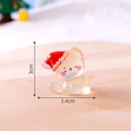 Miniature luminous Christmas bear figurine in transparent resin with red hat and 3cm height - Orange