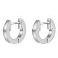 Vista macro de pendientes de aro en forma de U de acero inoxidable plateado pulido - Estilo Minimalista en Forma de U (EU1292) Acero