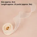 Elegant 4cm wide cream translucent organza ribbon for Frozen themed cake decoration - Fishtail Ribbon Champagne / 4cm Wide 9m Long