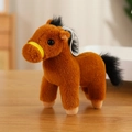 Plush brown horse toy doll with black mane and soft beige hooves for children - Light Brown Horse Pendant / 16cm
