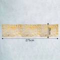 Detail view of gold foil mesh table runner showing 275cm x 28cm dimensions and texture - Table Runner 28*275cm (1 Pc) / Gold
