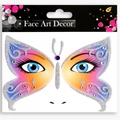 Sparkling butterfly face jewel sticker with purple and orange gradient for festivals - Butterfly Blue Orange