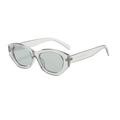 Occhiali da sole cat-eye grigio trasparente con montatura geometrica stretta - Montatura grigia traslucida Lente grigia