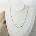 Gold plated titanium steel chain necklace with colorful beads on a white neck model - Gold Necklace / 40+5cm