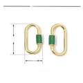Detaillierte Parameteranzeige der goldfarbenen Emaille-Schraubschließe für DIY-Schmuck - Gold & Grüne Emaille Verbinder