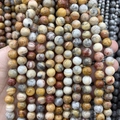 Polierte Naturachat-Perlen in verschiedenen Farben für handgefertigten DIY-Schmuck - Verrückter Gelber Achat A164 / 4mm (ca. 88 Perlen)