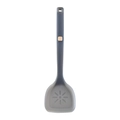 Spatola in silicone grigio scuro resistente al calore con motivo floreale su sfondo bianco - Grigio Scuro Traslucido