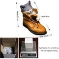 Resin kitten in yellow boot miniature, 7.5x8cm, weighs 99.2g with packaging - Large Cat In Shoe Ornament (With Box)