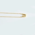 Elegant gold minimalist necklace featuring a polished U-shaped pendant on a fine link chain - Letter U