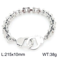 Bracciale a catena punk in acciaio al titanio argento con chiusura a manetta - Braccialetto d'Argento (KB207231-Z)