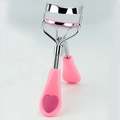 Pink heart-themed eyelash curler with built-in comb for precise lash separating - Dark Pink Handle Rose Red Heart (With Comb)