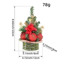 Mini tabletop Christmas tree with red berries, pine needles, and dimensions 22x12cm - Red