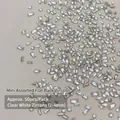 50pcs mini flatback clear white zircon nail gems in mixed shapes like marquise and round - White Mini Flatback Zircon