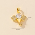 Detailed view of elephant pendant with cubic zirconia inlay and 2.1cm x 1.7cm dimensions - 0369-13 (Main Stone Ear Elephant)