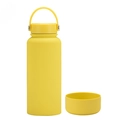 32oz Bright Yellow Insulated Water Bottle with Sport Cap and Silicone Boot - 1 L / Lemon Yellow