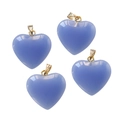 Set di quattro ciondoli a cuore in acrilico azzurro con ganci dorati per gioielli fai da te - Blu Solido (10 pz/confezione)