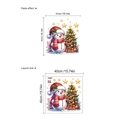 Detailed view of Christmas snowman wall stickers layout size and paste effect dimensions - ZA149/Snowman with Red Scarf & Christmas Tree