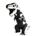 Kids skeleton dinosaur inflatable costume in black with white bone patterns - Skull Tyrannosaurus Rex / One Size