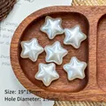 Detailed size view of 19mm star shaped pearlescent acrylic beads for DIY jewelry making - Star Bead (19*19mm)