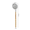 SUS 304 stainless steel skimmer with bamboo handle, 7.5cm diameter and 30.5cm length - Bamboo Handle Mesh Strainer