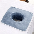 Zachte blauwe pluche massagehanddoek met gezichtsgat voor schoonheidssalons en SPA - 35*35cm (Vierkant) / Steenblauw