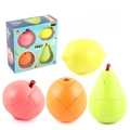 Educational fruit magic cube puzzle set featuring lemon pear orange and peach shapes - 4-Piece Set (FX7870)